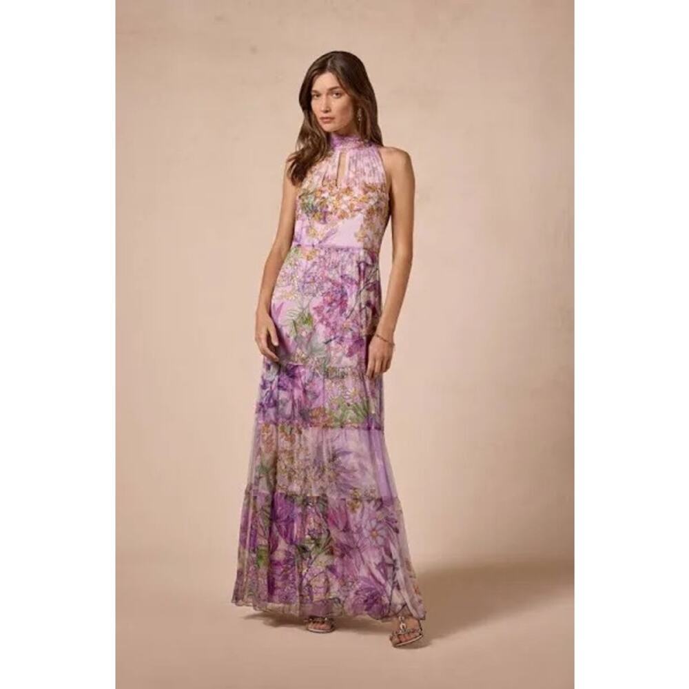 Johnny Was Women's Riona Halter Maxi Dress Sleeveless Purple Size Medium NWT - Picture 4 of 15